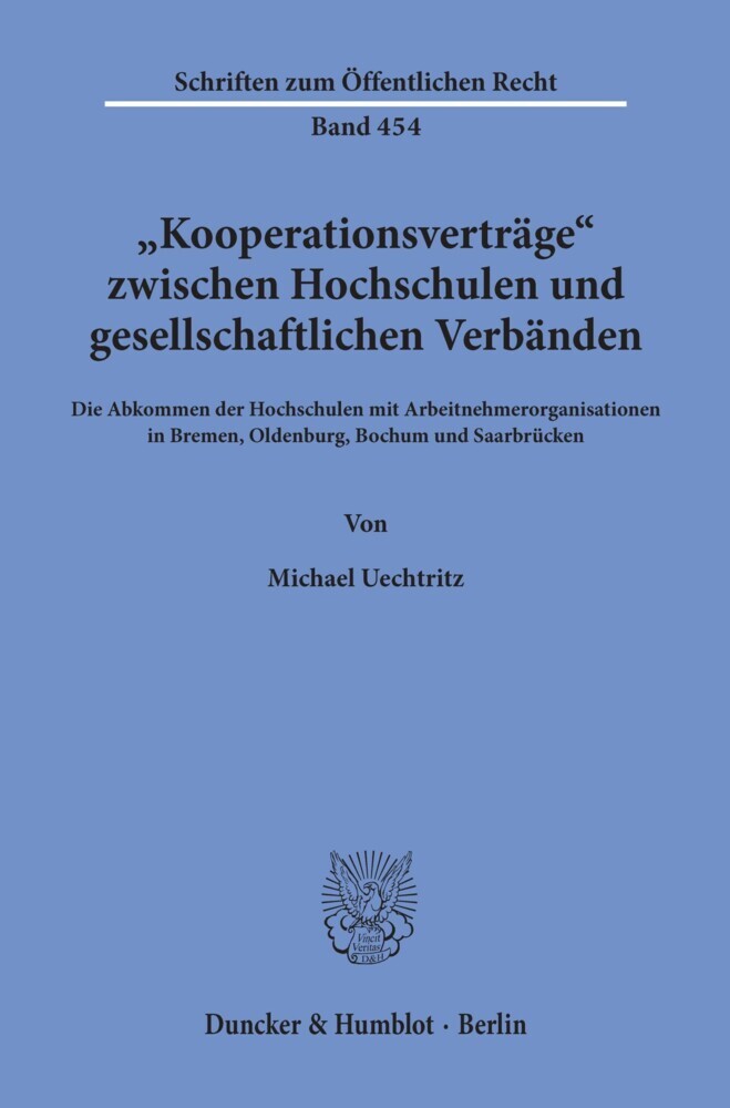 "Kooperationsverträge" zwischen Hochschulen und gesellschaftlichen Verbänden. main product photo