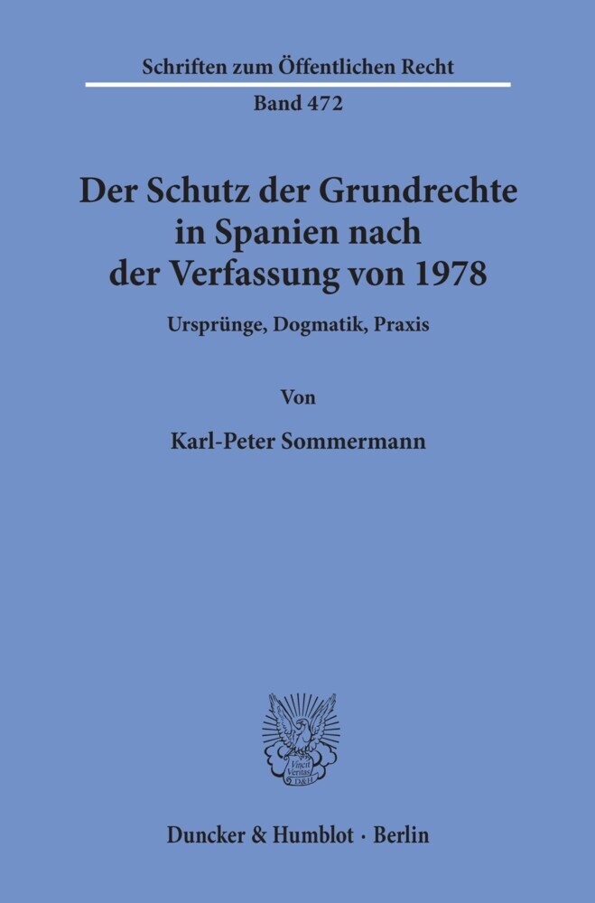 Der Schutz der Grundrechte in Spanien nach der Verfassung von 1978. main product photo