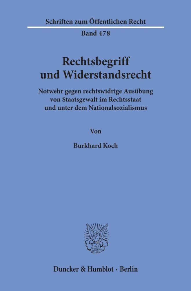 Rechtsbegriff und Widerstandsrecht. main product photo