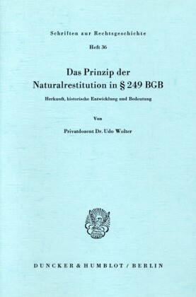 Das Prinzip der Naturalrestitution in 249 BGB.
