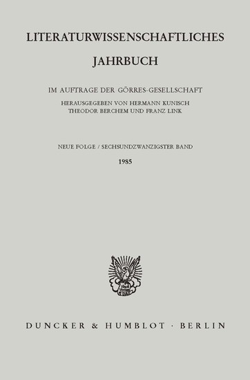 Literaturwissenschaftliches Jahrbuch. main product photo