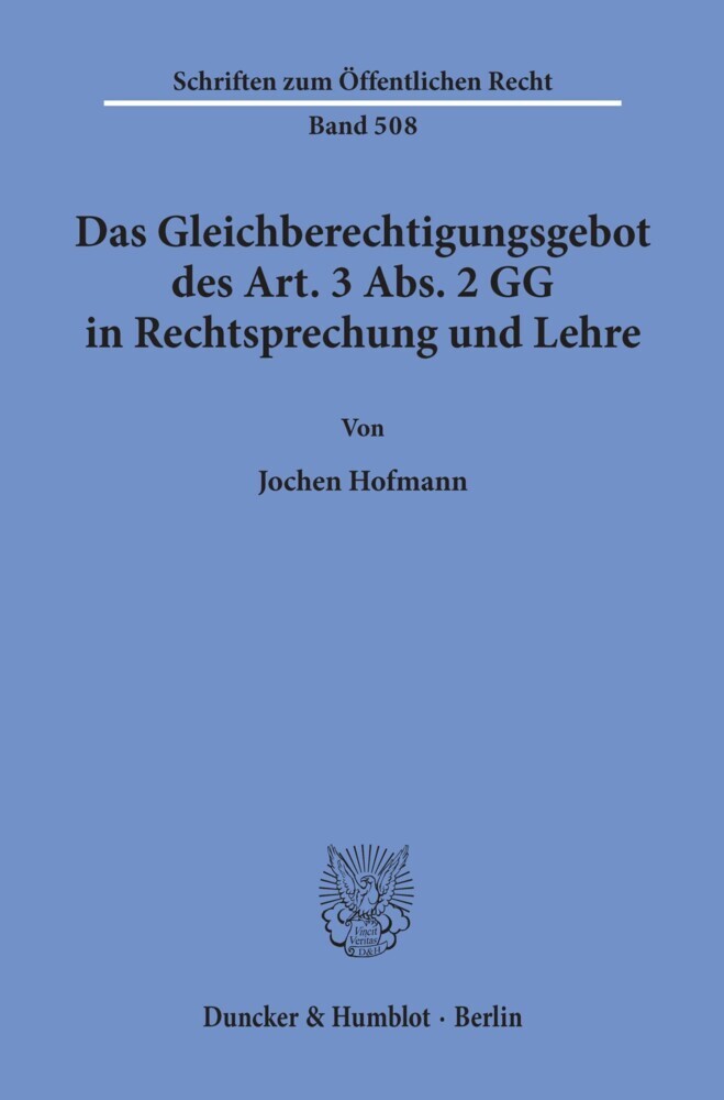 Das Gleichberechtigungsgebot des Art. 3 Abs. 2 GG in Rechtsprechung und Lehre. main product photo
