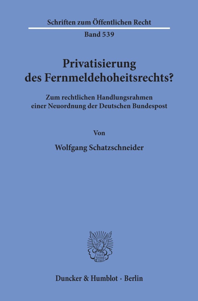 Privatisierung des Fernmeldehoheitsrechts? main product photo