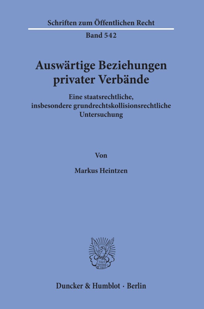 Auswärtige Beziehungen privater Verbände. main product photo