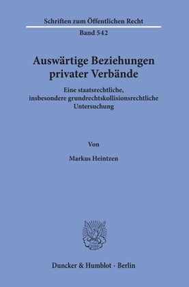 Auswärtige Beziehungen privater Verbände.