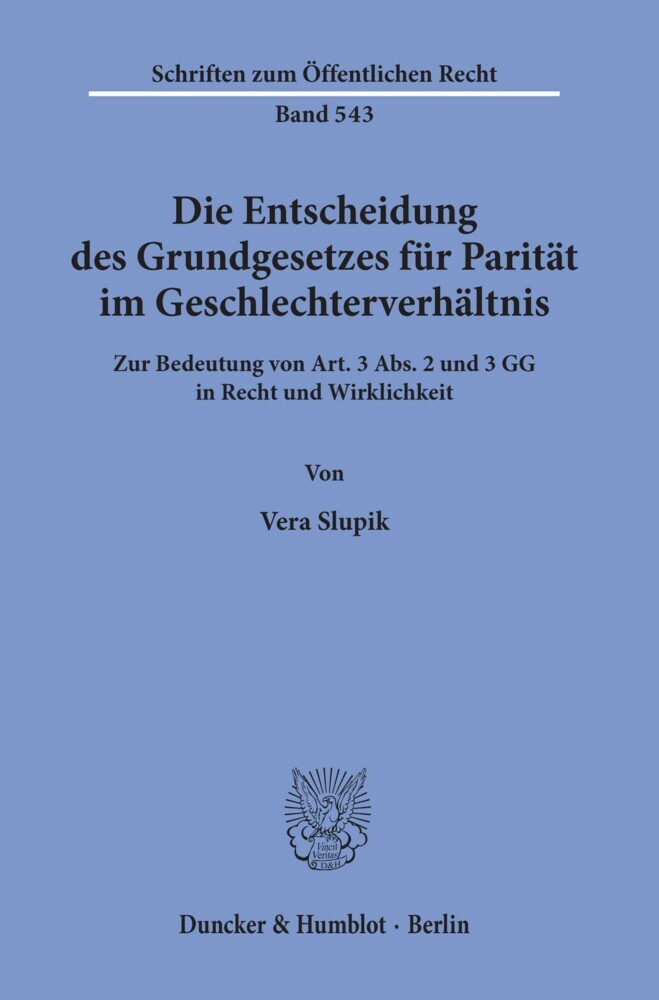 Die Entscheidung des Grundgesetzes für Parität im Geschlechterverhältnis. main product photo