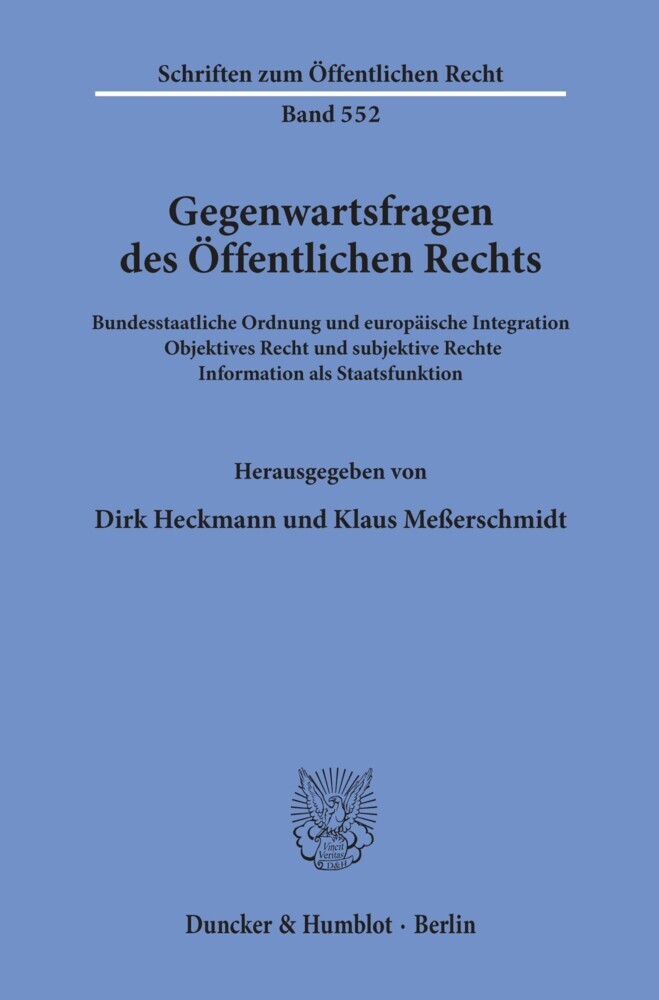 Gegenwartsfragen des Öffentlichen Rechts. main product photo