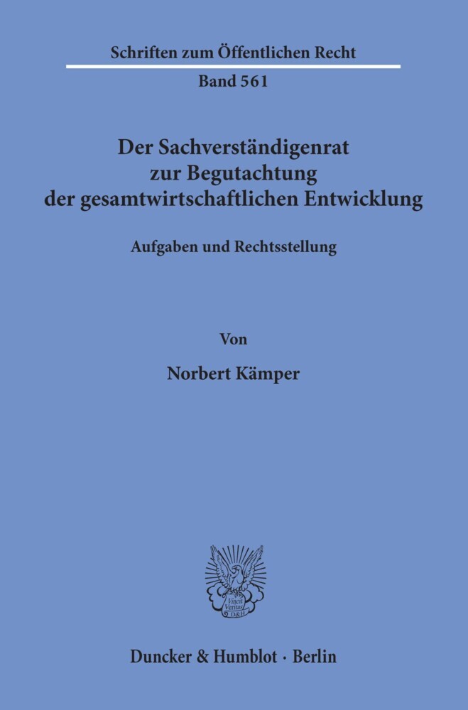 Der Sachverständigenrat zur Begutachtung der gesamtwirtschaftlichen Entwicklung. main product photo
