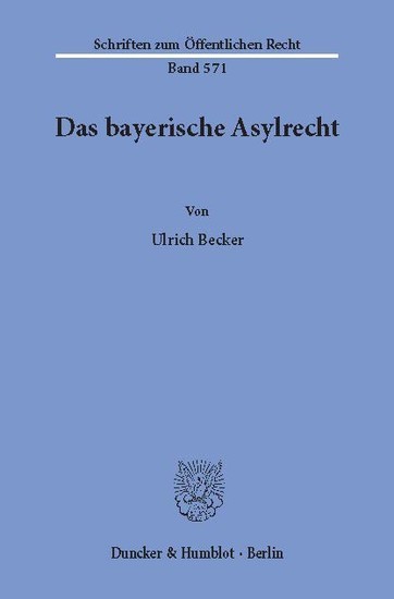 Das bayerische Asylrecht. main product photo