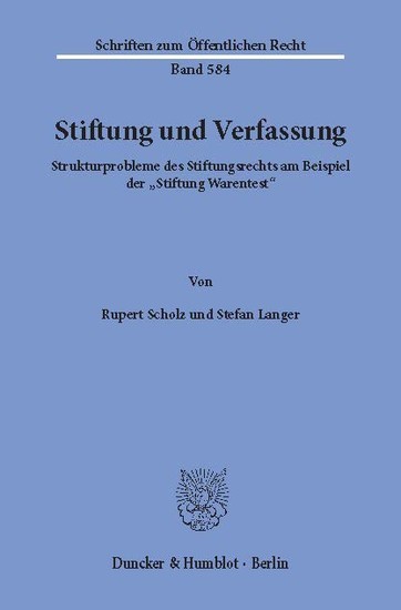 Stiftung und Verfassung. main product photo