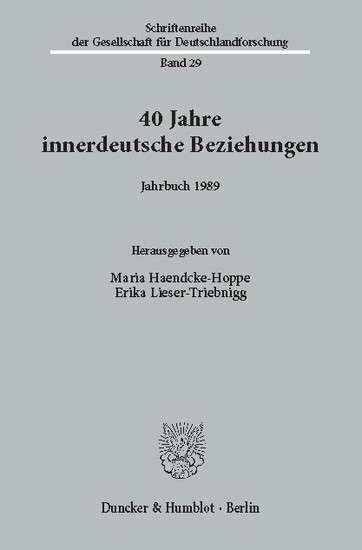 40 Jahre innerdeutsche Beziehungen. main product photo