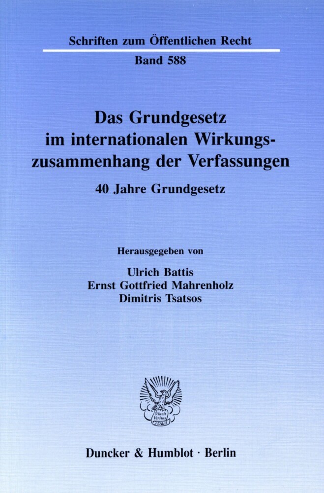 Das Grundgesetz im internationalen Wirkungszusammenhang der Verfassungen. main product photo