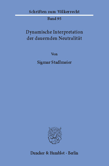 Dynamische Interpretation der dauernden Neutralität. main product photo