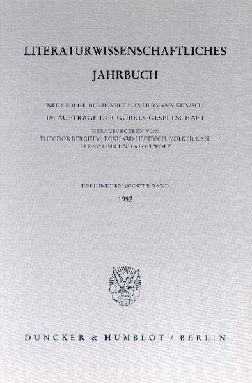 Literaturwissenschaftliches Jahrbuch. main product photo