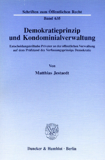 Demokratieprinzip und Kondominialverwaltung. main product photo