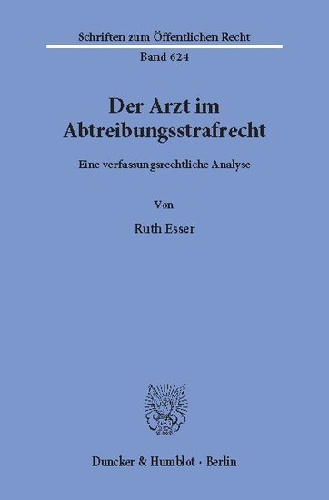 Der Arzt im Abtreibungsstrafrecht. main product photo