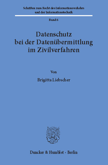 Datenschutz bei der Datenübermittlung im Zivilverfahren. main product photo