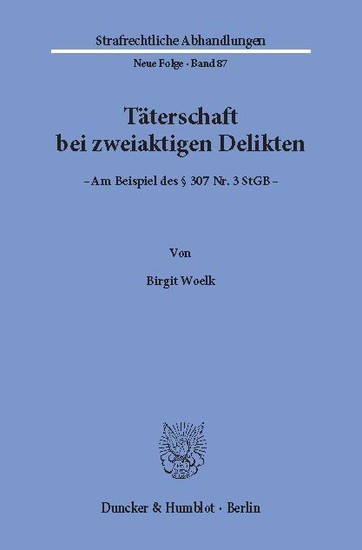 Täterschaft bei zweiaktigen Delikten. main product photo
