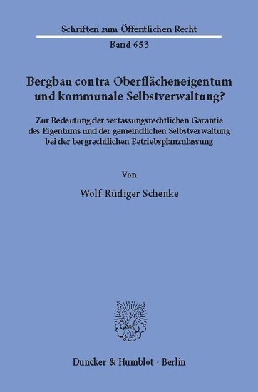 Bergbau contra Oberflächeneigentum und kommunale Selbstverwaltung? main product photo