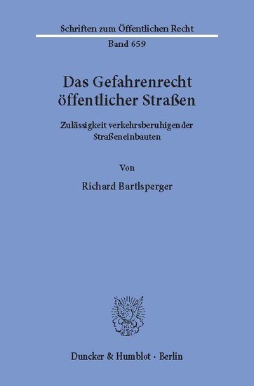 Das Gefahrenrecht öffentlicher Straßen. main product photo