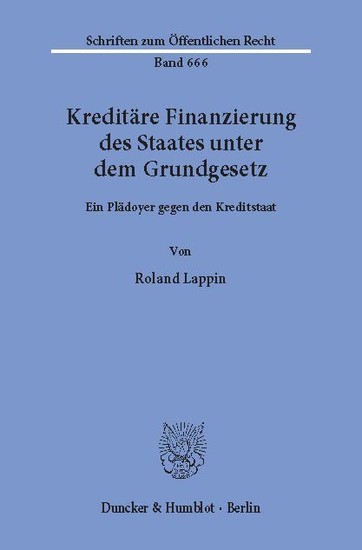 Kreditäre Finanzierung des Staates unter dem Grundgesetz. main product photo