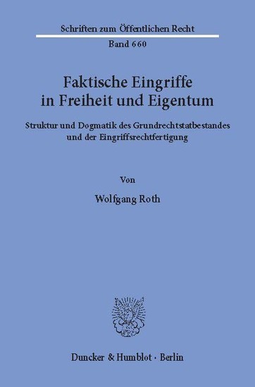 Faktische Eingriffe in Freiheit und Eigentum. main product photo
