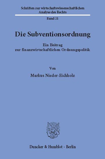 Die Subventionsordnung. main product photo