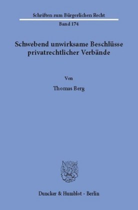 Schwebend unwirksame Beschlüsse privatrechtlicher Verbände.
