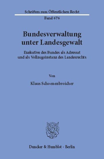 Bundesverwaltung unter Landesgewalt. main product photo