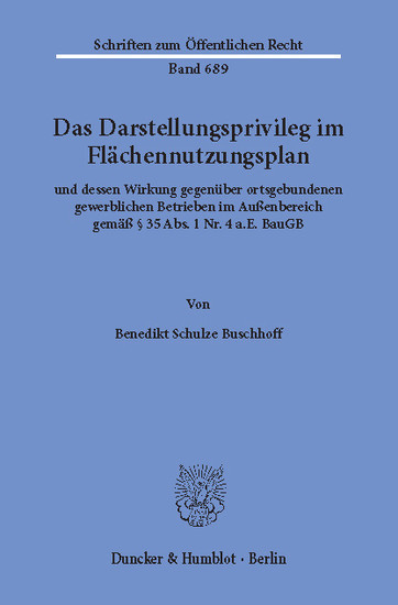 Das Darstellungsprivileg im Flächennutzungsplan main product photo