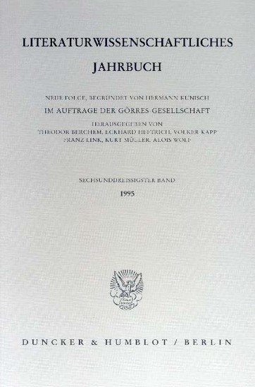 Literaturwissenschaftliches Jahrbuch. main product photo