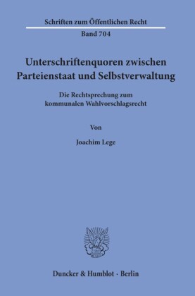 Unterschriftenquoren zwischen Parteienstaat und Selbstverwaltung.