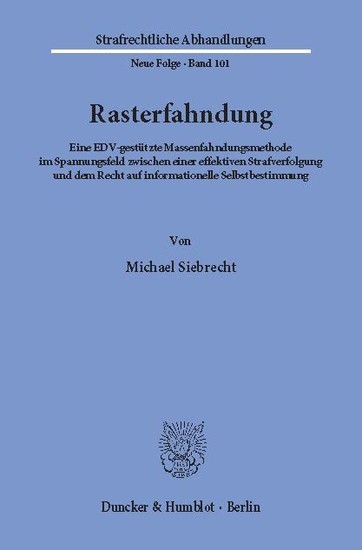Rasterfahndung. main product photo