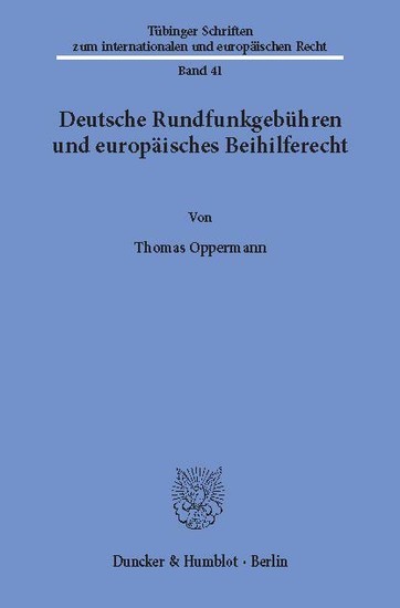 Deutsche Rundfunkgebühren und europäisches Beihilferecht. main product photo
