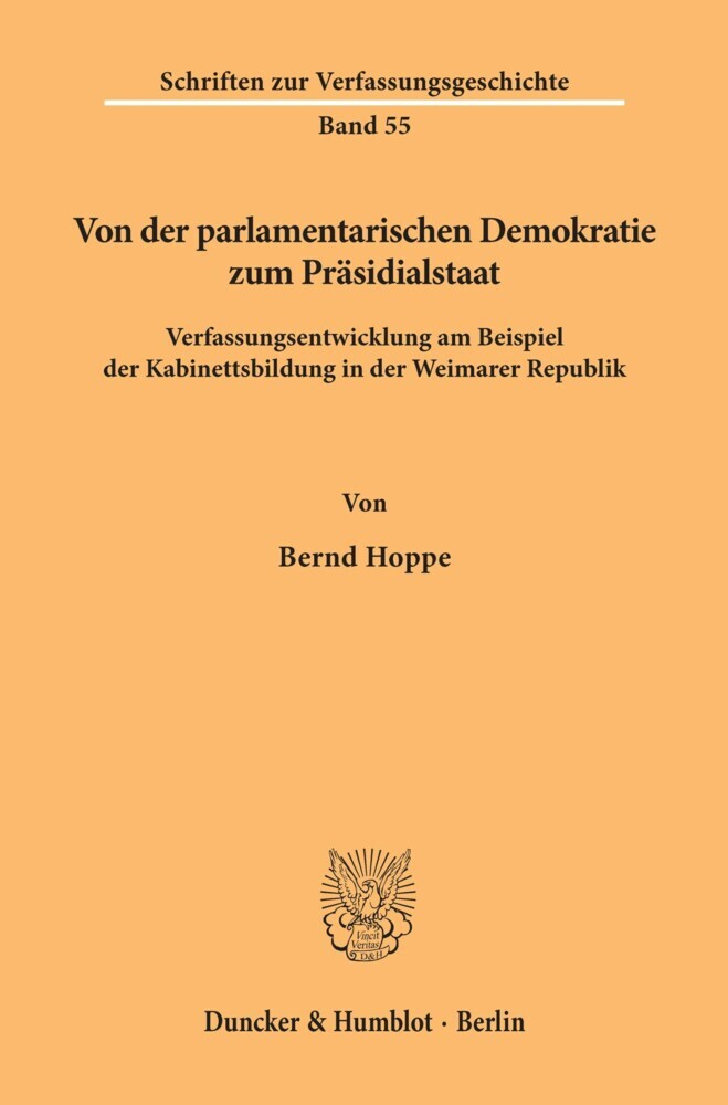 Von der parlamentarischen Demokratie zum Präsidialstaat. main product photo
