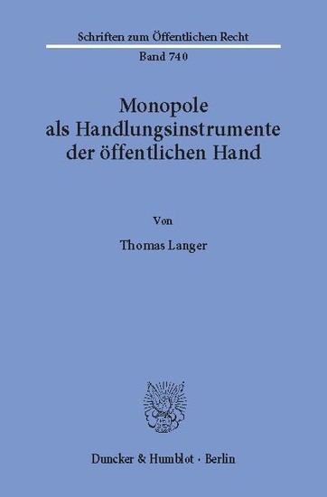 Monopole als Handlungsinstrumente der öffentlichen Hand. main product photo