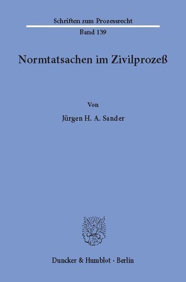 Normtatsachen im Zivilprozeß. main product photo
