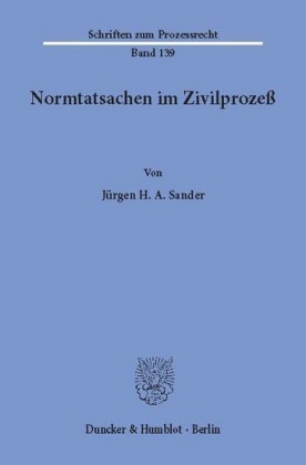 Normtatsachen im Zivilprozeß.