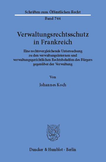 Verwaltungsrechtsschutz in Frankreich. main product photo