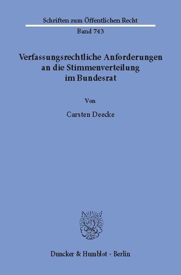 Verfassungsrechtliche Anforderungen an die Stimmenverteilung im Bundesrat. main product photo