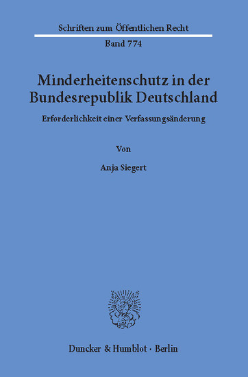Minderheitenschutz in der Bundesrepublik Deutschland. main product photo