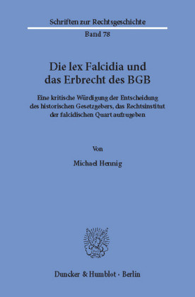 Die lex Falcidia und das Erbrecht des BGB.