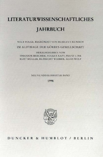 Literaturwissenschaftliches Jahrbuch. main product photo