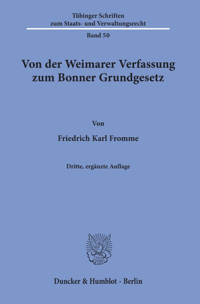 Von der Weimarer Verfassung zum Bonner Grundgesetz. main product photo