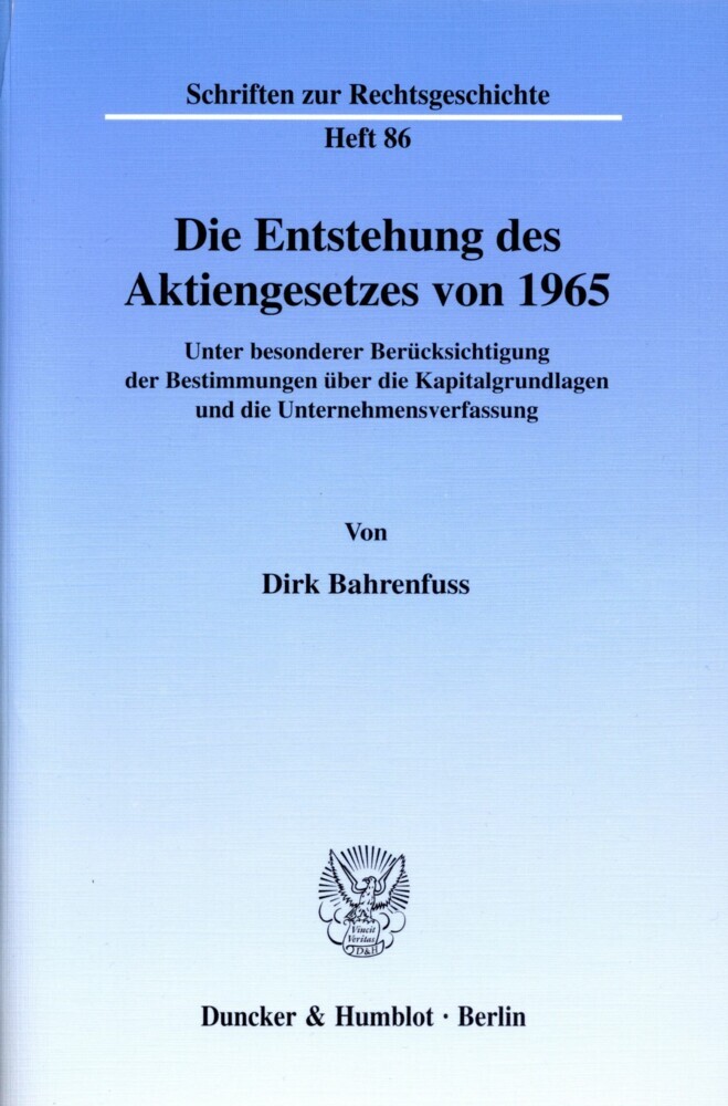 Die Entstehung des Aktiengesetzes von 1965. main product photo