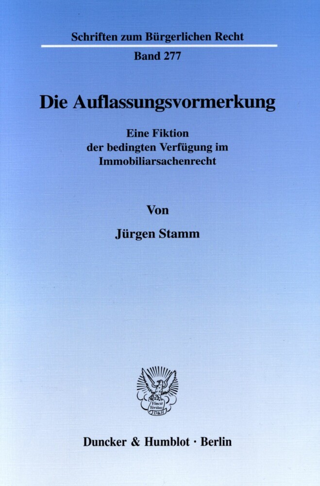 Die Auflassungsvormerkung. main product photo