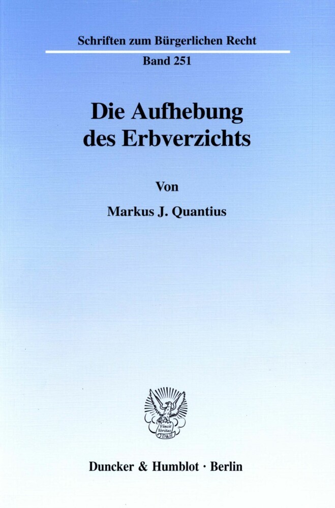 Die Aufhebung des Erbverzichts. main product photo