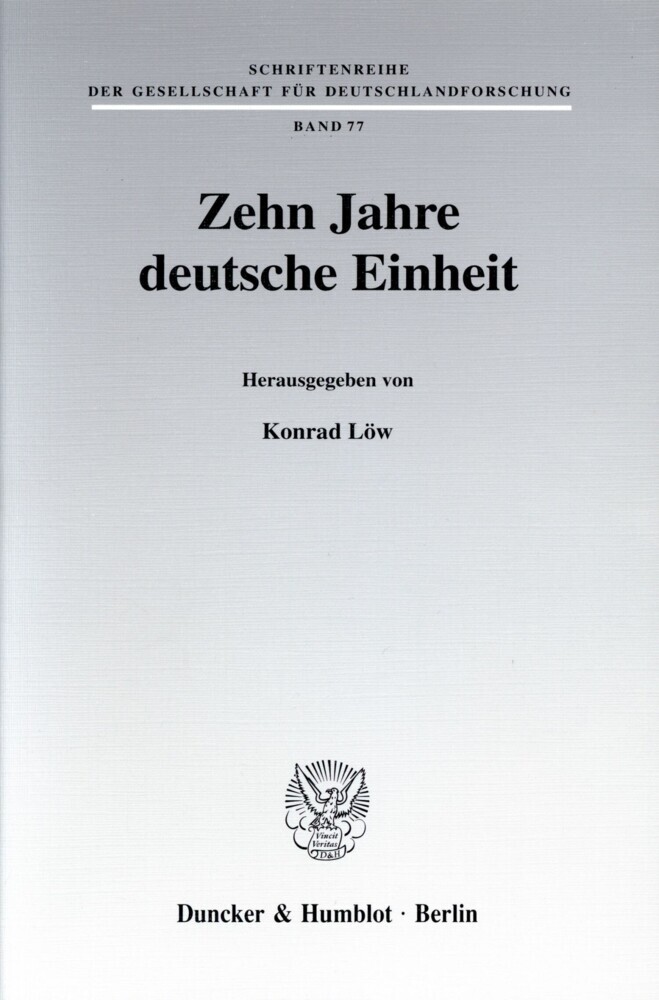 Zehn Jahre deutsche Einheit. main product photo