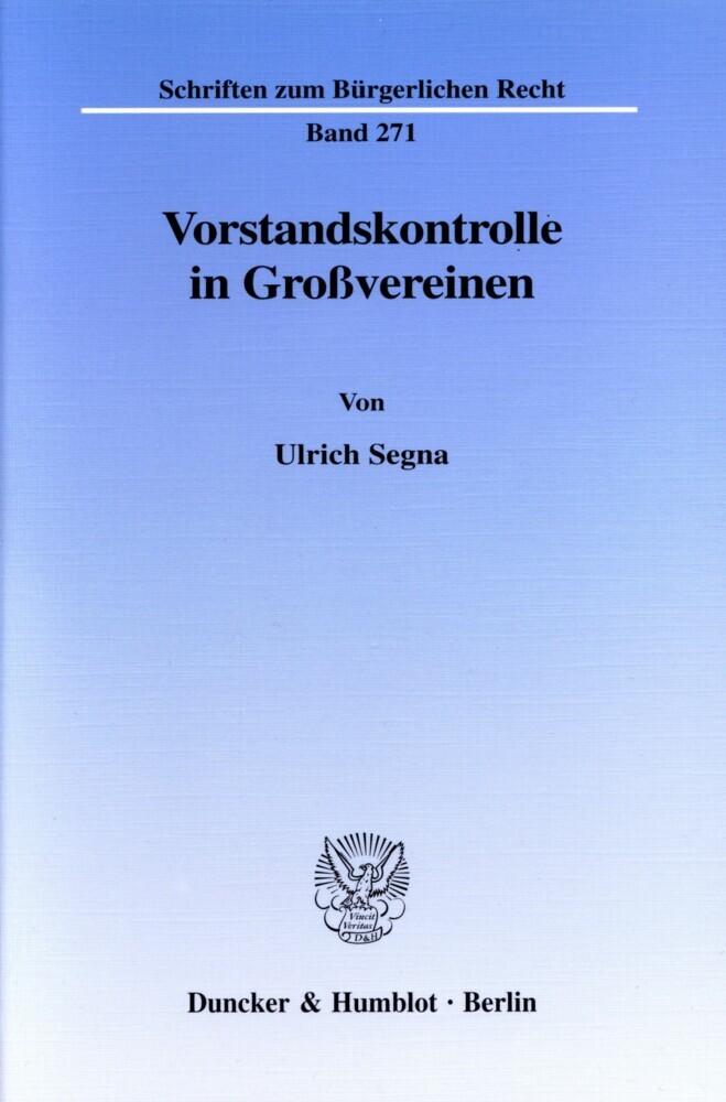 Vorstandskontrolle in Großvereinen. main product photo