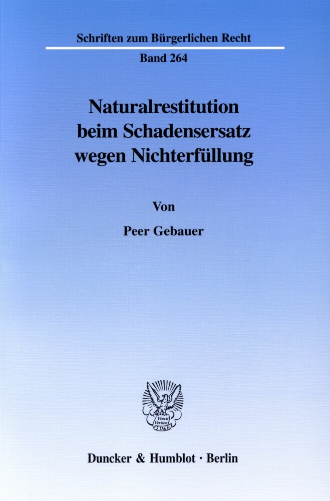 Naturalrestitution beim Schadensersatz wegen Nichterfüllung. main product photo